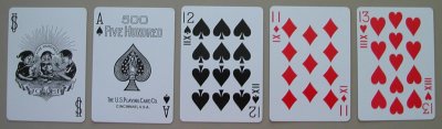 six handed 500 playing cards