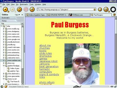 my personal website ca. 2002